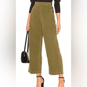Free People Clean Mod Utility Crop Pant in Moss